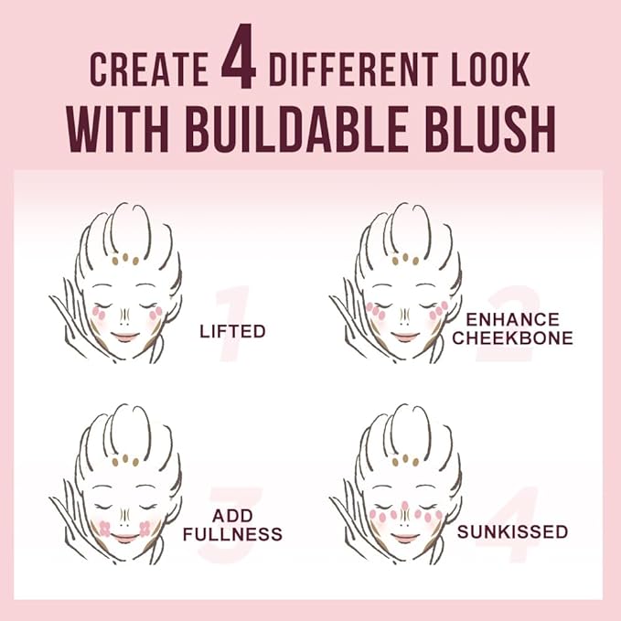 Multi-Use Makeup Cream Blush Stick, Unidollss 3-in-1 Buildable Powder Blush Stick for Cheek, Eye, and Lip, Hydrating formula, All day wear, Easy Application with Thumb Puff Included (03 PALPITATING)