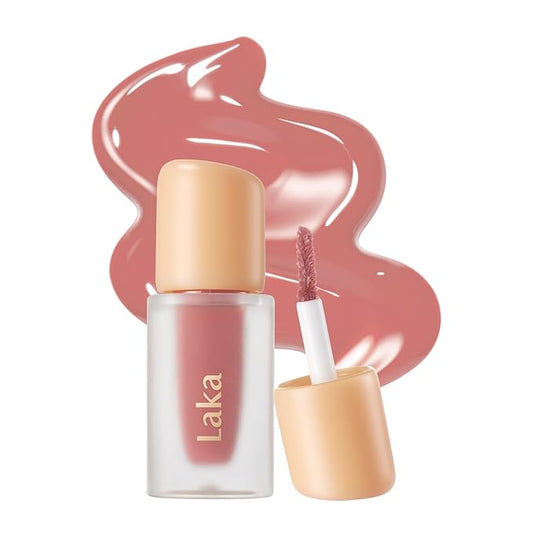 Laka Fruity Glam Lip Tint Mini, Glowing Lip Stain with Wide Color Spectrum, Hydrating & Lightweight Texture, Long-Lasting Bold Stain, Non-Sticky, Vegan, K-Beauty (#136 Oolong)