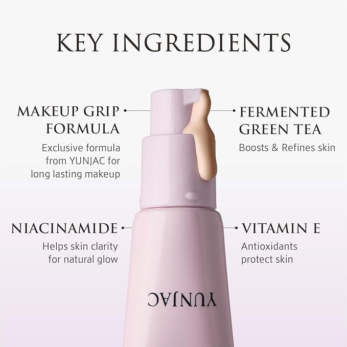 Skin Perfecting Glow Prep Base (1.01 fl oz) – Lightweight Primer with Niacinamide, Vitamin E & Fermented Green Tea, Silicone-Free Formula for Smooth, Radiant, and Long-Lasting Skin Finish