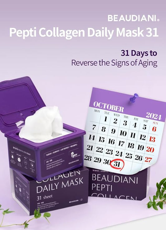 BEAUDIANI Korean Collagen Daily Anti Aging Face Mask Pack 31pcs