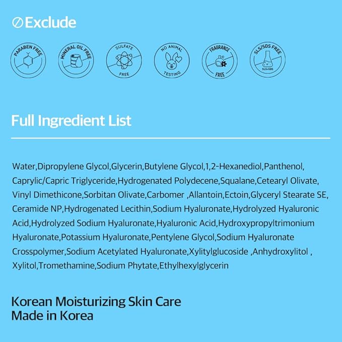 Ceramide Panthenol Barrier Support Moisturizer 2.71 fl oz - Long-lasting Hydration & Soothing for Dry & Sensitive Skin, Strengthens Barrier with 8 Types of Hyaluronic Acid, Korean Skincare