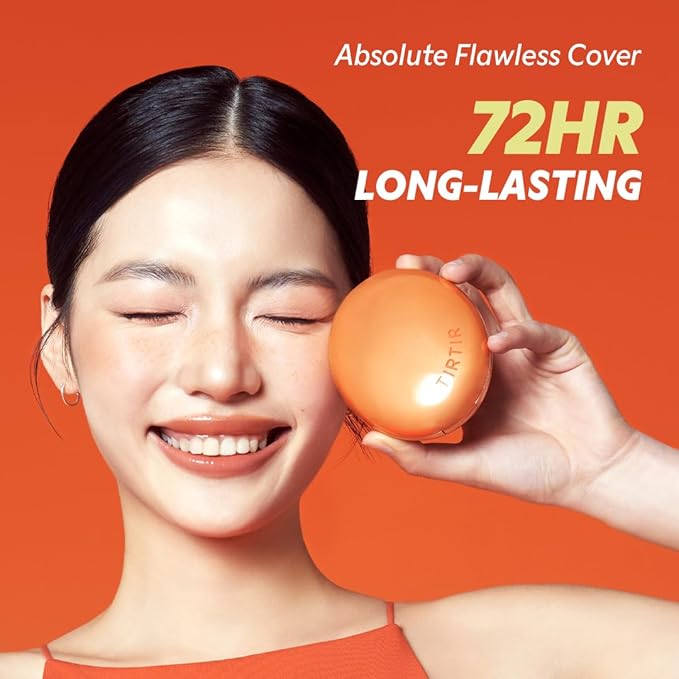[*Mini Size*] TIRTIR Mask Fit Ai Filter Cushion Foundation | AI-Like Semi-Matte Finish - Up to 72-Hour Medium to Full Coverage Korean BB Cushion Make up Beauty, #17C Porcelain, 0.15 Fl Oz