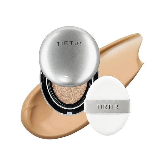 [*Mini Size*] TIRTIR Aura Glow Silver Cushion | Korean Cushion Foundation, (#33N Macchiato, 0.15 Fl Oz)
