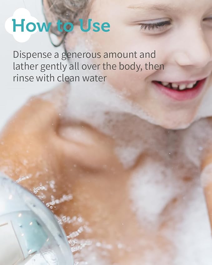 GOONGBE Kids' Mild Body Wash - Korean Kids Body Cleanser - Hydrating & Refreshing Low pH Soft Bubble Foaming with Panthenol and Amino Acids - Allergen Free Scent, 10.1 fl.oz.