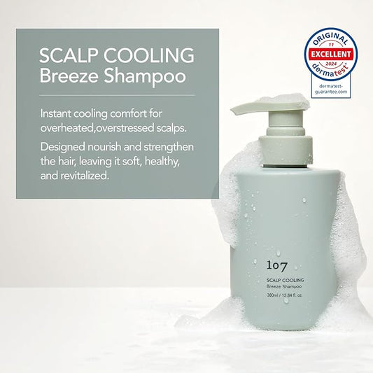 107 SCALP COOLING Breeze Shampoo - Soothing & Refreshing scalp cooling shampoo with 3-Year Aged Fermented Mugwort Vinegar – Scalp Care, Sebum Control (12.84 oz)