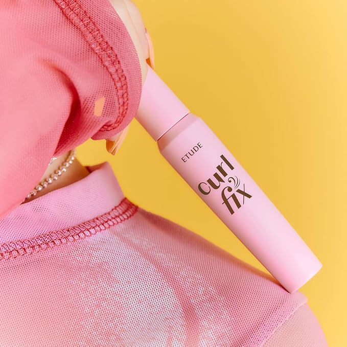 ETUDE Curl Fix Mascara, Lash Mascara, Strong Curl Up, Long-Lasting, Waterproof, Light-Weight, Korean Makeup, Beauty, Vegan Certified, Black (0.27 Fl Oz)