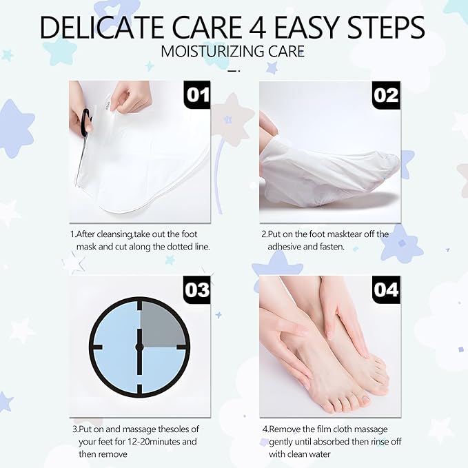 Foot Masks Moisturizing Socks - Moisturizes Tired, Dry & Cracked Feet, Exfoliating Hydrating Foot Mask - Dry Skin Solution - Moisturizing Foot Treatment- All Skin Types - 11Pairs