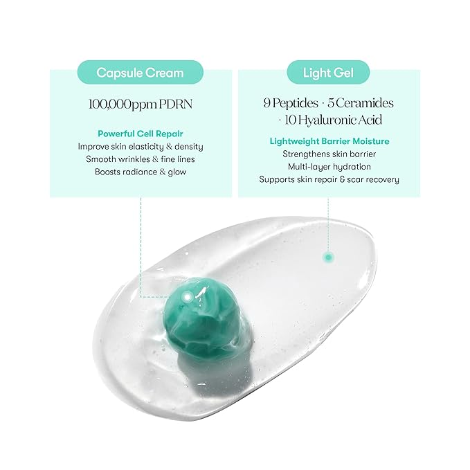 VT COSMETICS PDRN Capsule Cream 100, Hydrating Face Moisturizer with 100,000ppm PDRN, Hyaluronic Acid, 9 Peptides, Firming & Plumping Nourishing Cream, Korean Skin Care (1.69 fl. oz.)