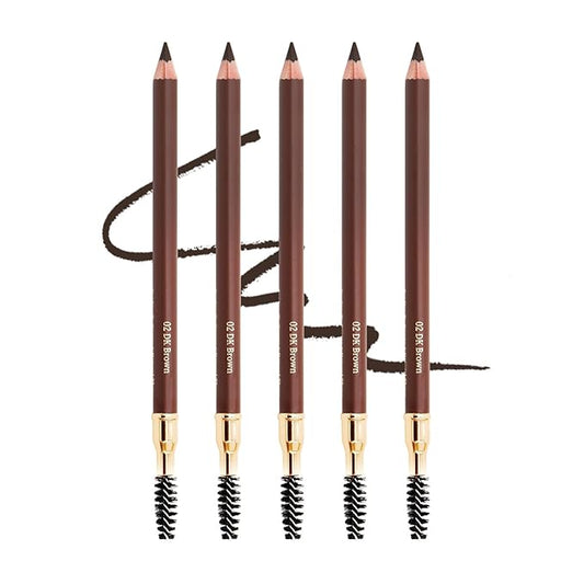 Bodermincer Eyebrow Pencil Longlasting Waterproof Durable Automaric Liner Eyebrow 5 Colors to Choose (5pcs, 2# Dark Brown)