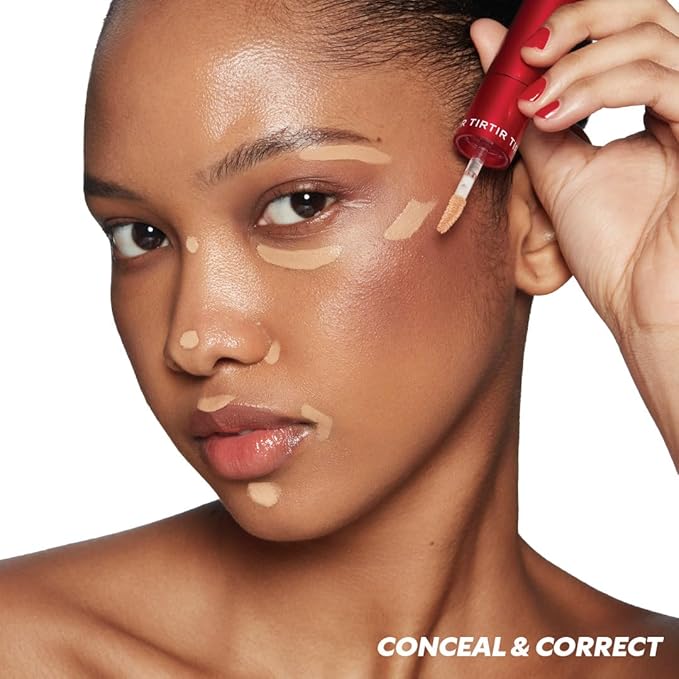 TIRTIR Glide&Hide Blurring Concealer - Creamy texture, Conceals dark circles and wrinkles, Dual formula (liquid tip & balm stick), Long-lasting wear, Korean Makeup, Korean Makeup, #3.5W, 0.28 Oz