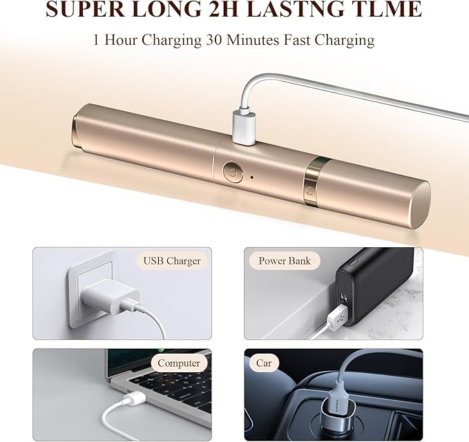 Heated Eyelash Curlers, 2 in 1 Electric Eyelash Curler and Eyebrow Trimmer 2 Temp Settings for Makeup Tools USB Rechargeable Natural Curling 24H Long Lasting Ideal Gift for Women