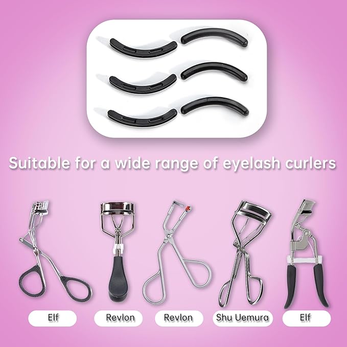 Eyelash Curler Refills Compatible with shu uemura,Eyelash Curler Pads 24PCS,Silicone Lash Curler Refill Pads Compatible with shu uemura (Black)