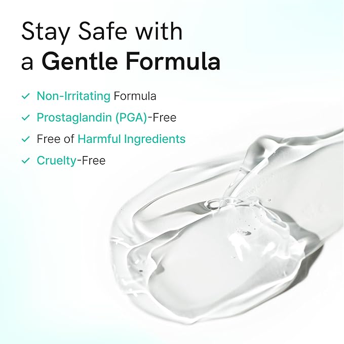 Korean Lash Serum for Fuller, Thicker Lashes | Daily Eyelash & Eye Brow Growth Booster with Biotin, Centella, Peptides, Hyaluronic Acid | Prostaglandin-Free, Vegan, Non-Irritating, 0.3 fl oz