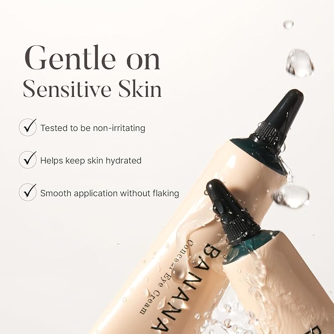 shaishaishai BANANA Conceal Cream, Hydrating Under Eye Cream & Dark Circle Corrector, Revitalizing Firming with Collagen & Vitamin C, Korean Skincare, 0.52 oz