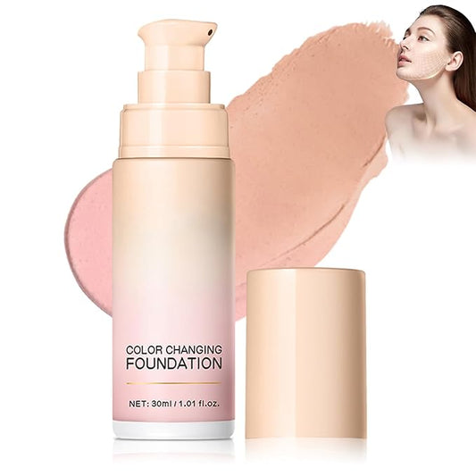 Pink color-changing foundation, color-correcting CC cream with Centella asiatica, even red skin tone, light, non-greasy, moisturizing, concealing, Natural Finish Concealer(1PCS)