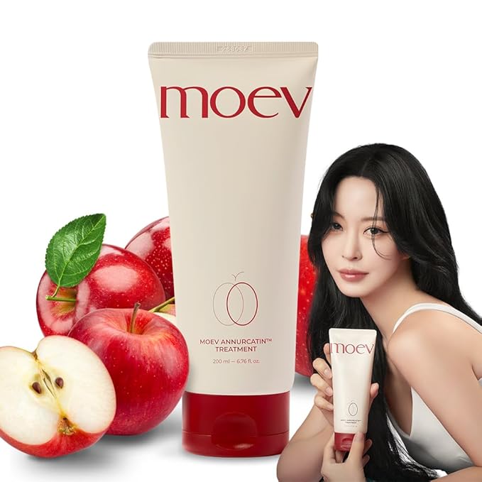 MOEV ANNURCATIN Hair Treatment Mask | Korean Apple Hair Care for deep damage repair | Sulfate-Free | Thickening & Moisturizing conditioner for damaged, thin, dry hair 6.76 fl.oz. (Apple & Freesia)