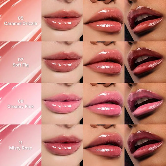 dasique Pure Water Lip Gloss #02 Bare Pomelo 0.09 oz | Variety of Colors | Dewy Gloss | Buildable Gloss Tesxture | Non-Sticky | K-beauty