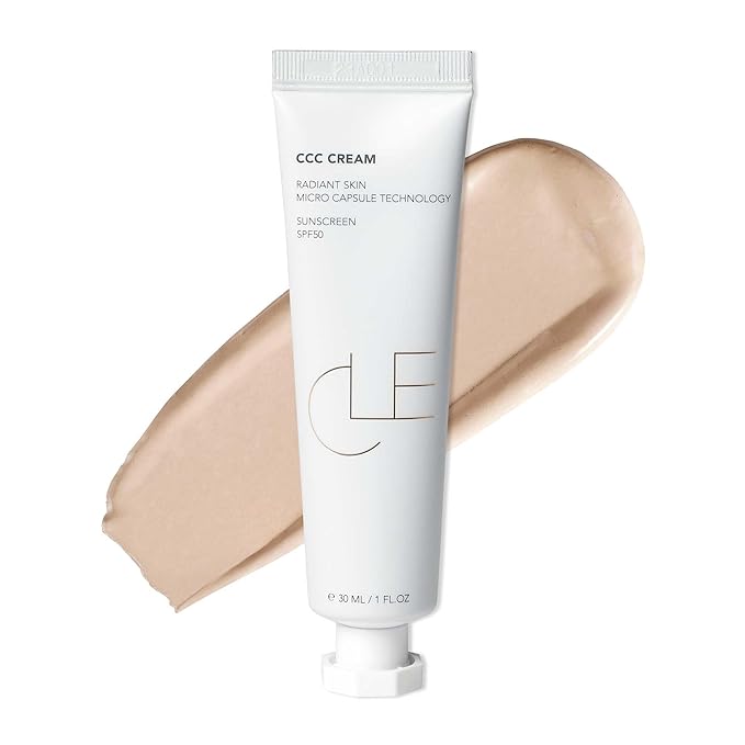 CLE Cosmetics CCC Cream (Warm Light 103 / SPF 50) - Color Correcting With Sunscreen - Lightweight, Hydrating Foundation - BB & CC Hybrid - Light to Medium Coverage - 1 fl oz