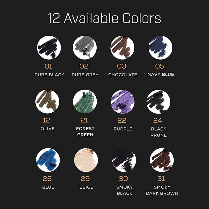 Radiant Professional Waterproof Eyeliner Pencil - Eyeliner Waterproof Smudge Proof for Woman - Long Lasting Under Eye Pencil for Smoky Eye - Soft Waterline Eye liner Smudger Tool, Green (21)