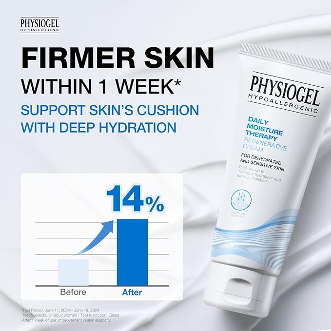 PHYSIOGEL Facial Moisturizer, Provides 120-hour Lasting Hydration Korean Skin care, Fragrance Free, Strengthens Skin Barrier, Lightweight Cream for Sensitive Skin, Ceramide, Squalane, 3.38 fl.oz