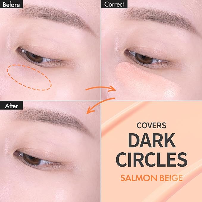 LUNA Long Lasting Corrector 03 Salmon Beige, Color Corrector, Dark Circles & Dark Spots, Lightweight, Natural Coverage, Ideal for Fair to Light Skin, 0.22oz