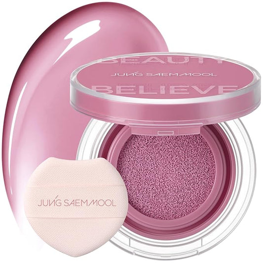 JUNGSAEMMOOL Artist Cushion Blush (Blooming Pansy) | Easy to Blend, Lightweight, Hydrating Korean Makeup Cushion Blush for Dewy & Glowing Cheeks
