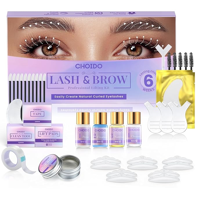 Lash Lift Kit - Eyelash Perm Kit - Eyebrow Lamination Kit, 2 in 1 Professional Eyelash Curling Lash Extension & Eyebrow Lift Kit, Eyelash Lift Kit Easy to Use for Salon & DIY Home Use, Lasts 6-8 Weeks