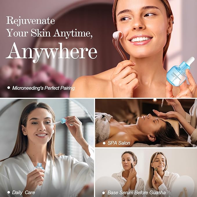 ZealSea Hyaluronic Acid Serum for Face, Hydrating Microneedling Serum, EWG Certified for Sensitive Skin, Vegan Fragrance Free Non-Comedogenic Absorb Quickly, Pure Hyaluronic Acid Anti-Aging 1 Oz*2