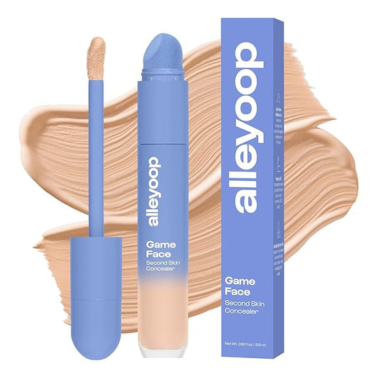 Alleyoop Game Face Makeup Concealer - Lightweight, Buildable Under Eye Concealer for Dark Circles, Hydrating Cream Formula for Women with Aloe Stem Cell - Smooth, Crease-Proof Makeup, All Star
