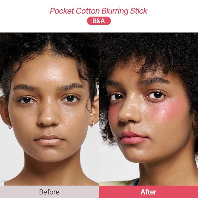 2aN Pocket Cotton Blurring stick (05 Ruddy Cherry, 0.12oz) – 2-in-1 Lip and Cheek Soft Blur Stick, Cloudy Matte Finish, Tone-on-Tone Makeup, Lightweight Watercolor Texture