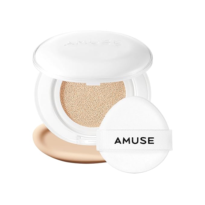 Amuse SEOUL Ceramic Skin Perfector Cushion Foundation (02 HEALTHY) | Long-lasting, Lightweight, Semi-matte, Flawless Coverage, Hypoallergenic, Vegan, Korean Beauty (15g / 0.52oz.)