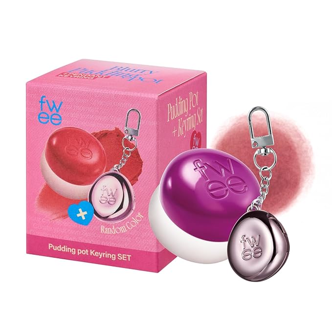 fwee Blurry Pudding Pot + Keychain SET | Airbrushed Blush & Lip, Buildable Pigment, Long-lasting, Lightweight, Easy to Blend, Natural Soft Matte Finish Makeup – Hurt (Mauve Brown) | 0.17 oz