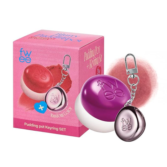 fwee Blurry Pudding Pot + Keychain SET | Airbrushed Blush & Lip, Buildable Pigment, Long-lasting, Lightweight, Easy to Blend, Natural Soft Matte Finish Makeup – Hurt (Mauve Brown) | 0.17 oz