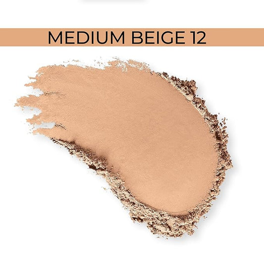 LuxeBlend Original Loose Powder Foundation SPF 15, Medium Beige 12, Foundation Makeup, Buildable Coverage, Talc Free, Vegan