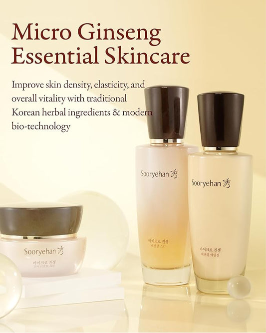 SOORYEHAN Micro Ginseng Essential Skincare Special Set (11.2 fl oz) - Boosts Skin Density, Elasticity, and Vitality . with Ginseng Liposome™ for Youthful Radiance – Korea Skincare.