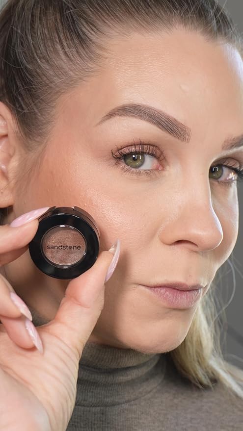 Sandstone Scandinavia Eyeshadow for Sensitive Eyes, Eyeshadow with Long Durability, Allergy Certified, Fragrance-Free and Vegan Eye Make-Up, Hypoallergenic Make-Up (584 Dark Bronze)