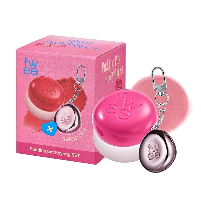fwee Blurry Pudding Pot + Keychain SET | Airbrushed Blush & Lip, Buildable Pigment, Long-lasting, Lightweight, Easy to Blend, Natural Soft Matte Finish Makeup – Baby (Soft Pink) | 0.17 oz