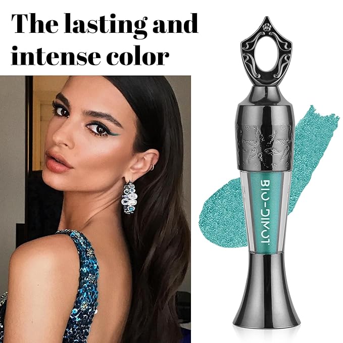 Sheda Powder Eyeliner, a handcrafted, 100% natural powder eyeliner, waterproof, long-lasting, rich, smudge-resistant color (Dark Green)