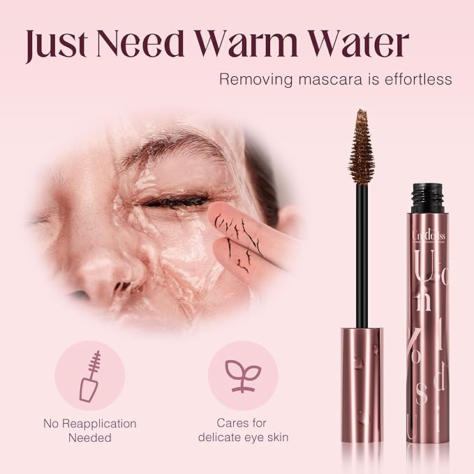 Unidollss Tubing Mascara Brown 2Pcs | Volume & Lengthening Lash Extension Effect, No Clumping, Smudge Proof,Long Lasting, Washable & Cruelty Free for Sensitive Eyes, Gluten Free for 30+ Women