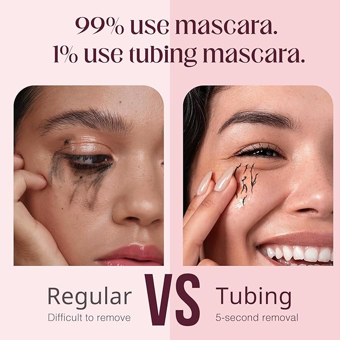 Unidollss Tubing Mascara Volume and Length Black & Brown 2Pcs Set Lengthening Long Lasting All Day, No Smudging, No Clumping, Washable Tubing Mascara for 30+ Women, Gluten-free Safe for Sensitive Eyes