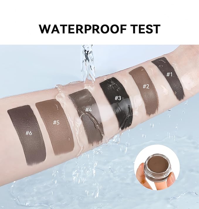 MAEPEOR Eyebrow Pomade 6 Colors Matte Smooth Full-pigmented Brow Pomade Long Lasting Waterproof Natural Brow Gel for All Skin Types and Tones (Matte, 06 Chocolate)