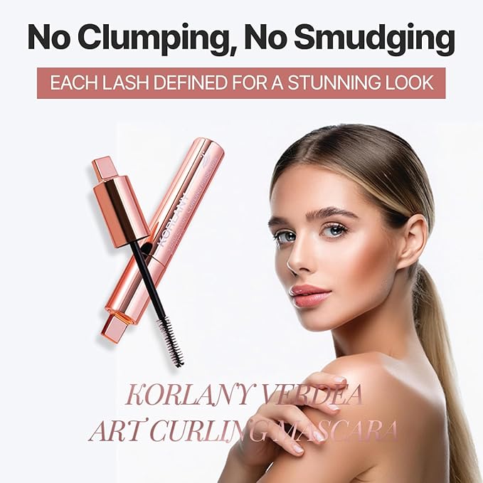 Verdea Art Volume Waterproof Mascara – K-Beauty, Long-Lasting, Smudge-Proof Korean Formula for Voluminous, Curled Lashes – Clump-Free, Lightweight & Buildable – 0.26 fl oz