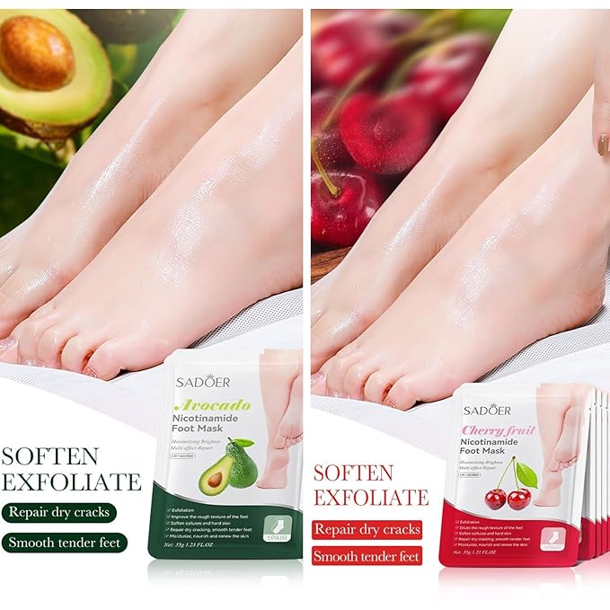 Foot Masks Moisturizing Socks - Moisturizes Tired, Dry & Cracked Feet, Exfoliating Hydrating Foot Mask - Dry Skin Solution - Moisturizing Foot Treatment- All Skin Types - 11Pairs