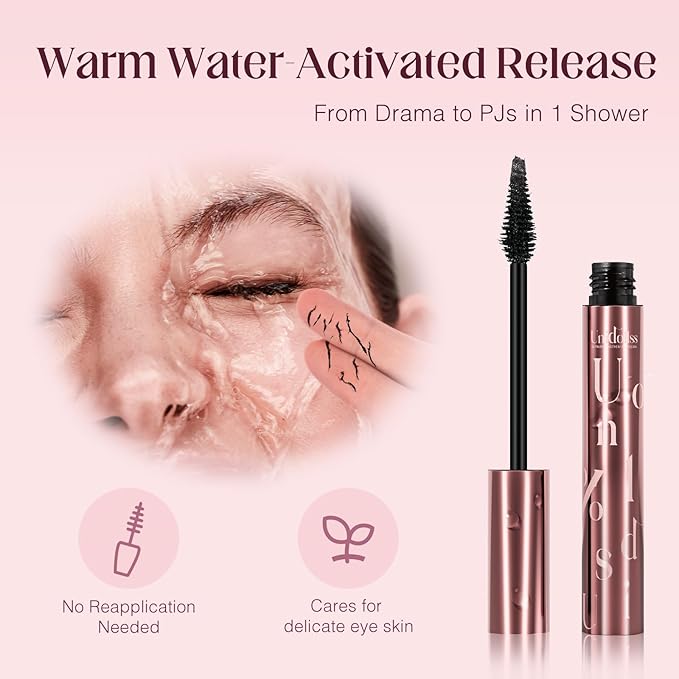 Unidollss Tubing Mascara Black Length & Volume with Lash-Nourishing Serum, No Clumps, Smudge-Proof Lash Extension Effect, Washable, Cruelty-Free & Gluten-Free, Safe for Sensitive Eyes