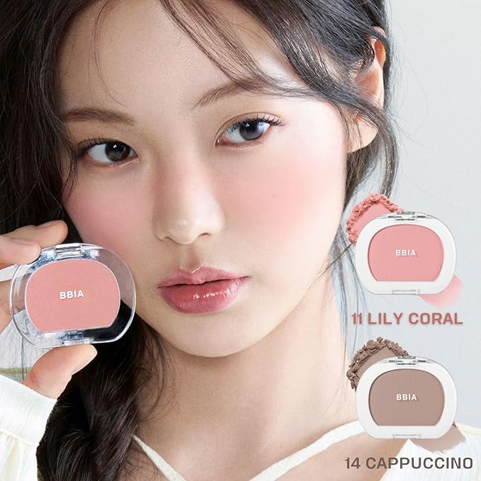 BBIA Last Blush NEW 15 Colors - Cheek Blush Shaping Shading Contour & Highlight Long-Lasting Matte Finish Natural Shades Buildable & Blendable Daily Korean Face Makeup (08 FIONIA, Pack of 1)