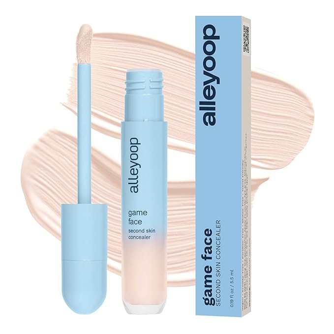Alleyoop Game Face Makeup Concealer - Lightweight, Buildable Under Eye Concealer for Dark Circles, Hydrating Cream Formula for Women with Aloe Stem Cell - Smooth, Crease-Proof Makeup (Trailblazer)