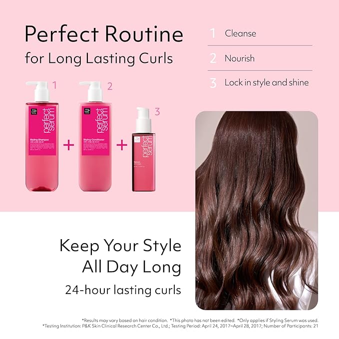 Mise En Scene Perfect Hair Perfume Conditioner - Styling Serum Conditioner - with Peony and Rose Scent, Styling Memory & Heat Protection, Enriched with Argan Oil, Daily Nourishing, 22.99 Fl. Oz.