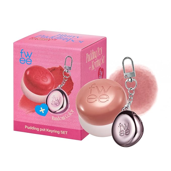 fwee Blurry Pudding Pot + Keychain SET | Airbrushed Blush & Lip, Buildable Pigment, Long-lasting, Lightweight, Easy to Blend, Natural Soft Matte Finish Makeup – Without (Beige Pink) | 0.17 oz
