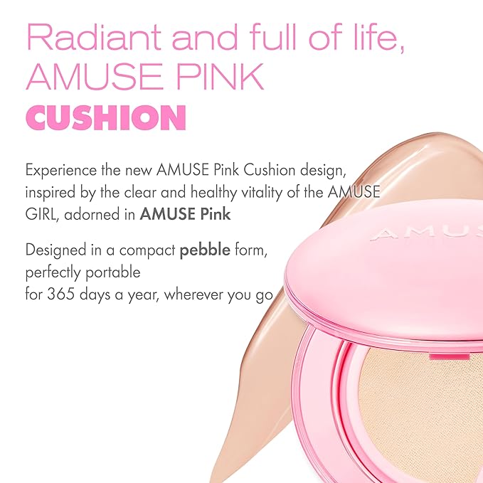 Amuse SEOUL DEW POWER VEGAN CUSHION FOUNDATION (04 TAN) | Dewy, glow, long-lasting, double coverage, clean beauty, lightweight, natural look, foundation for sensitive skin, hydrating cushion (04 TAN)