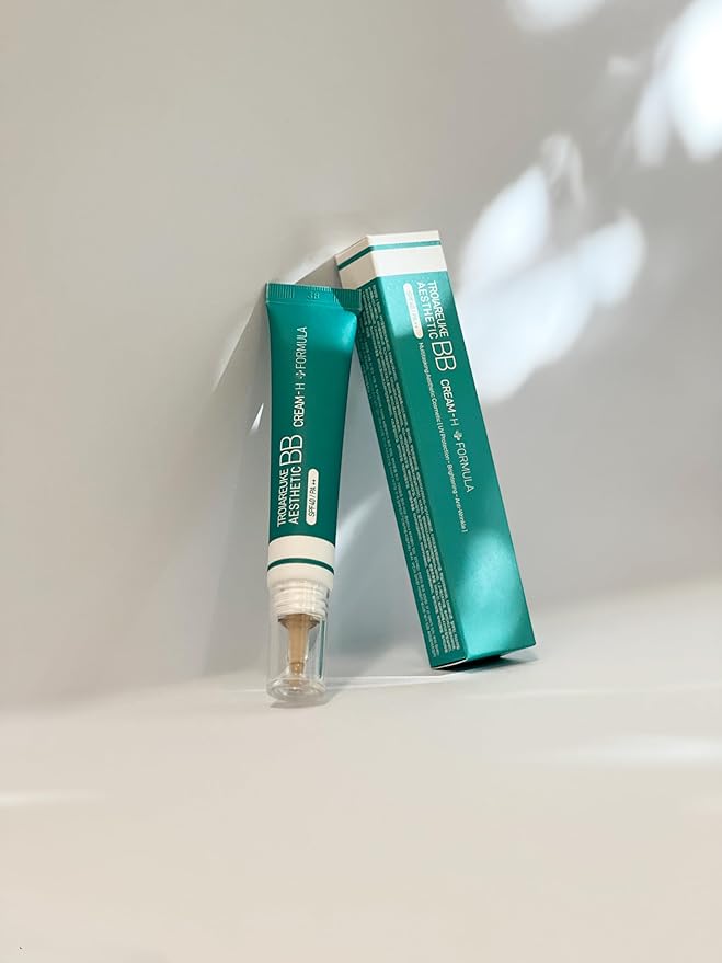 TROIAREUKE Aesthetic BB Cream H+ Formula SPF40+ PA++, Lightweight Blemish Balm, Tinted Moisturizer with Medium Coverage, Lasting Foundation Makeup Base for Dry Skin | Korean Beauty Makeup